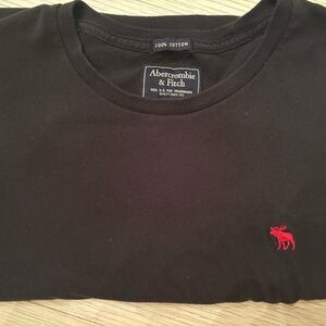 Abercrombie & Fitch Black Tee with Red Logo